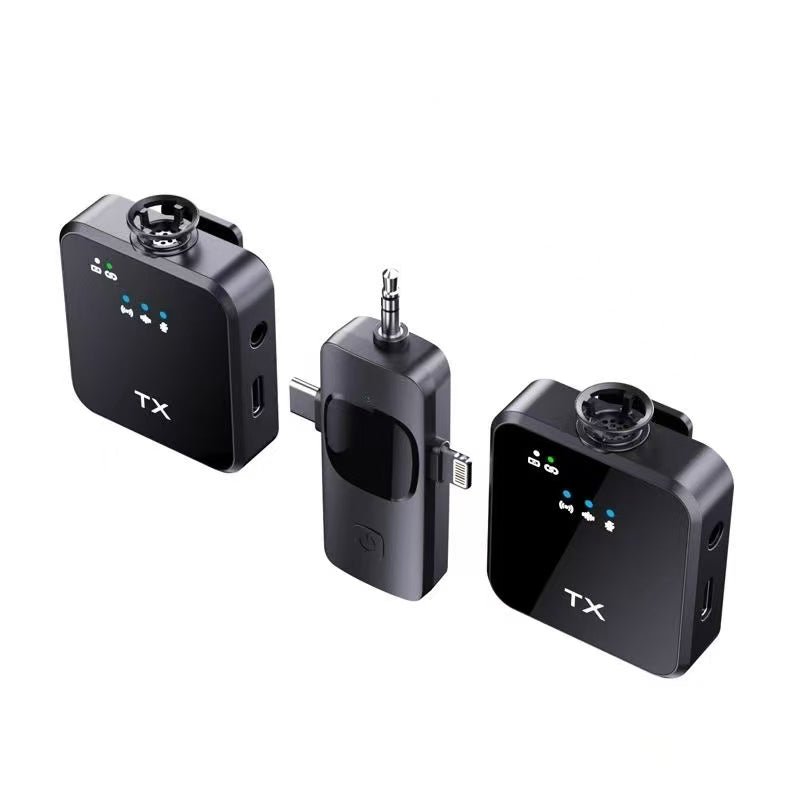 F11 - 2 3 - in - 1 Wireless Lavalier Microphone – Lightning/Type - C/3.5mm, Dual Mic, Manual Noise Reduction - Omnigift