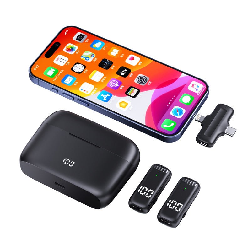 Jieli T30 Wireless Lavalier Microphone with High Sensitivity, Ultra - low Latency & 2 - in - 1 Connector for Apple and Android Devices - Omnigift