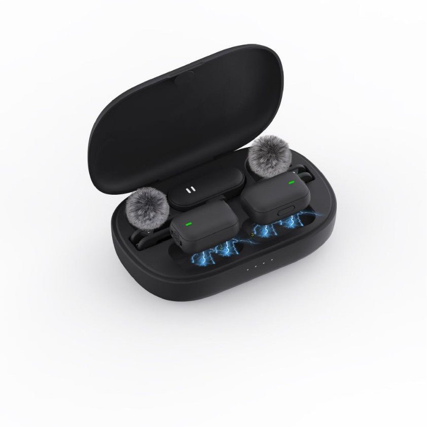 K61 Clip - On Wireless Microphone with Magnetic Option – Lightweight 8g Mic, 48kHz Sampling, Dual Windshields - Omnigift