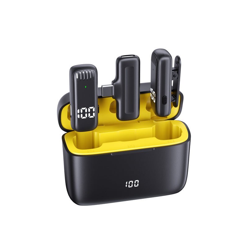 Wireless lavalier mic with 2-in-1 connector for Apple and Android