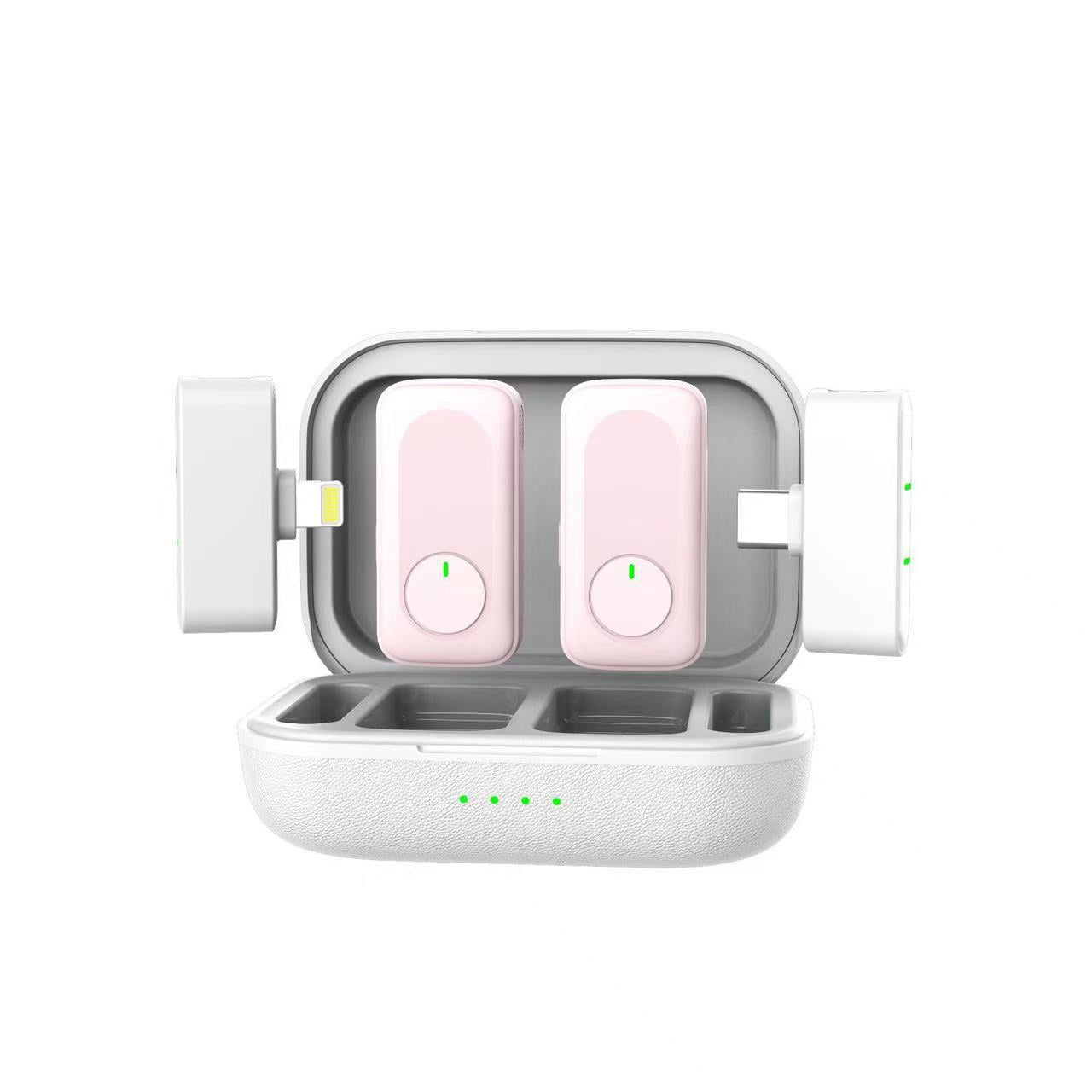 K16 microphone set with dual transmitters and charging case showing 27-hour total battery life