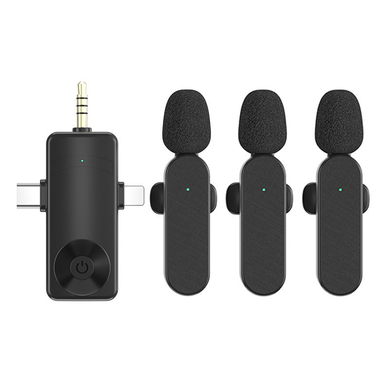 H20 wireless microphone set with 4 clip-on mics and 1 charging receiver for group audio recording