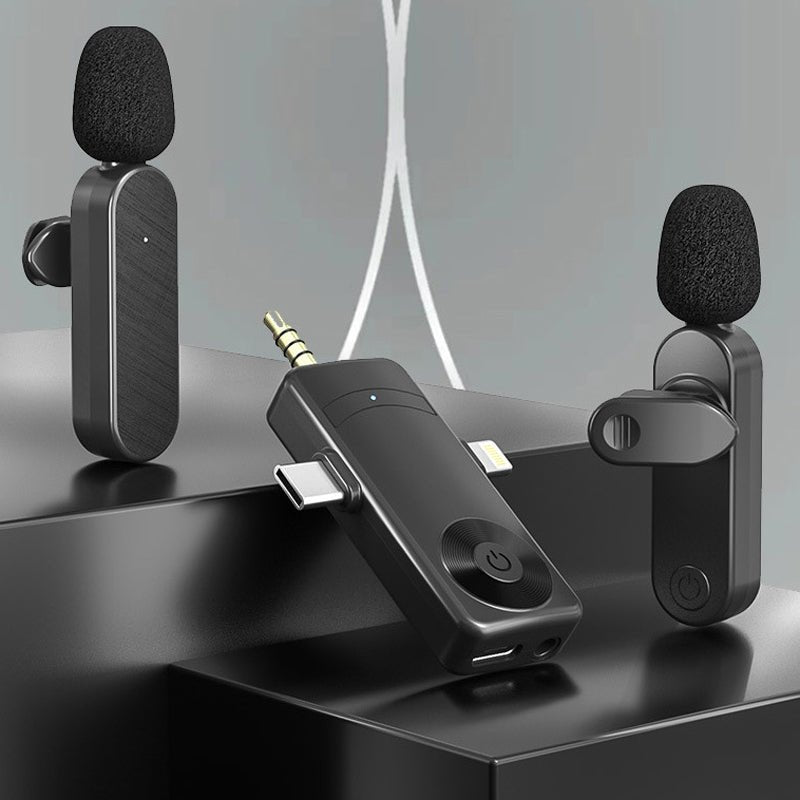 H18 Clip - On Wireless Mic with Auto Pairing, Noise Reduction & Multi - Device Support – 20m Range, 6H Battery - Omnigift