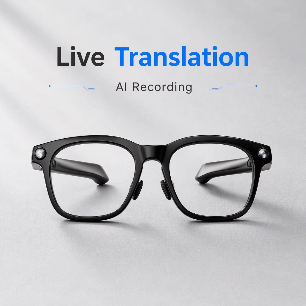 HY-16 AI Smart Glasses with 12MP Camera, Live Translation & Open-Ear Audio | 38g Ultra-Lightweight