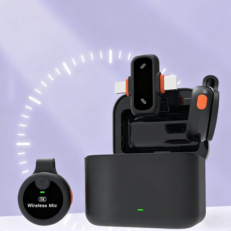 J33 Universal Wireless Lavalier Microphone with AI Noise Reduction | Compatible with iPhone & Android - Omnigift