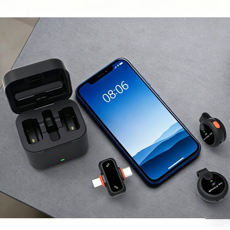 J33 Universal Wireless Lavalier Microphone with AI Noise Reduction | Compatible with iPhone & Android - Omnigift