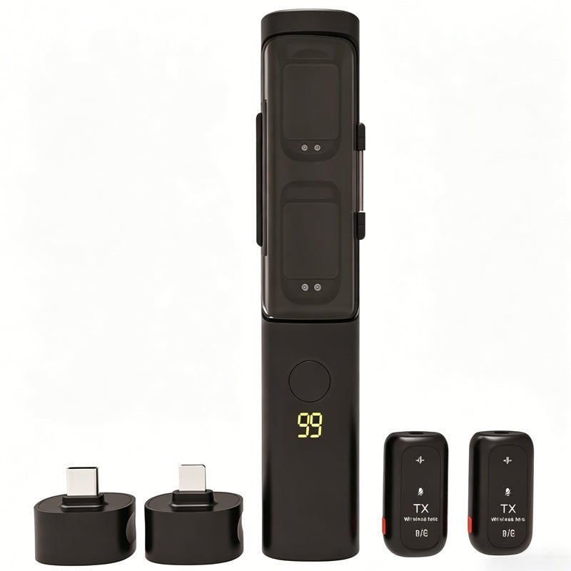 J68 Dual - Mode Wireless Lavalier & Interview Microphone | Clip - On or Handheld Mic with 50m Range - Omnigift