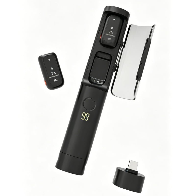 J68 Dual - Mode Wireless Lavalier & Interview Microphone | Clip - On or Handheld Mic with 50m Range - Omnigift