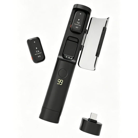 J68 Dual - Mode Wireless Lavalier & Interview Microphone | Clip - On or Handheld Mic with 50m Range - Omnigift