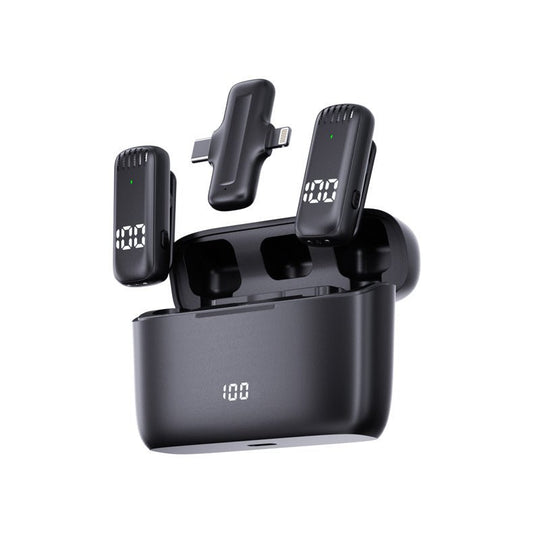 Jieli T30 Wireless Lavalier Microphone with High Sensitivity, Ultra - low Latency & 2 - in - 1 Connector for Apple and Android Devices - Omnigift