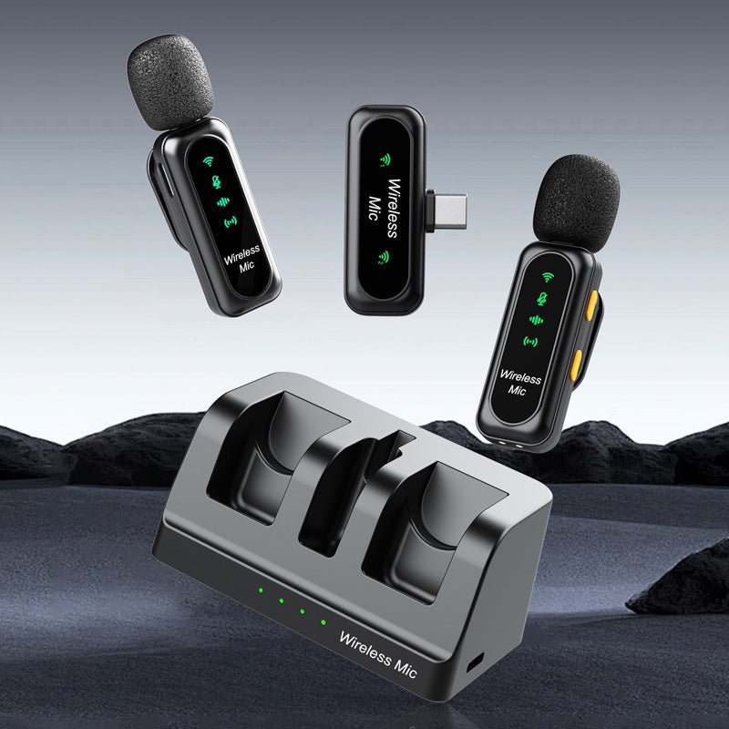 K7 Clip - On Wireless Microphone Set – 2.4GHz, 36kHz 24 - bit Audio, 1500mAh Charging Case, 20m Range - Omnigift