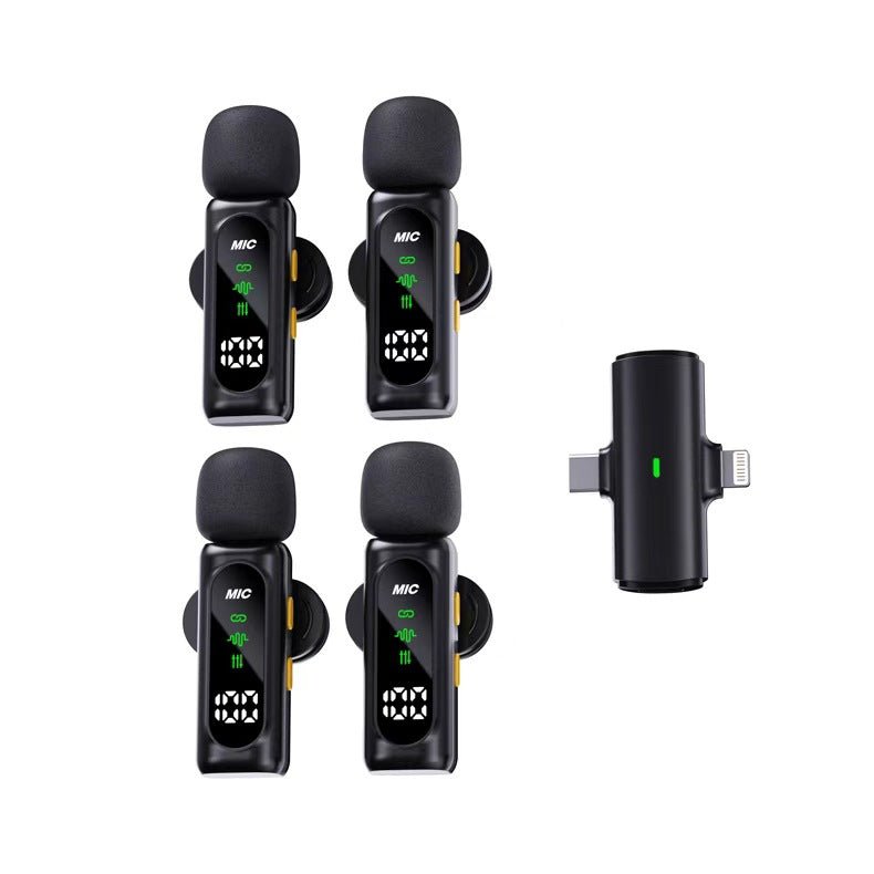 Wireless lavalier mics with noise cancelling and reverb adjustment for clear audio