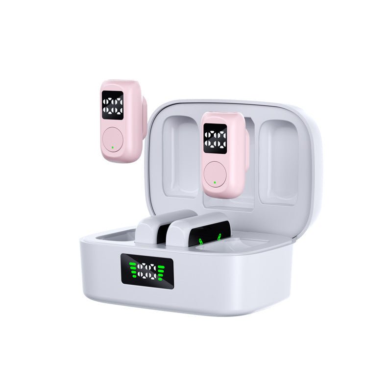 QY88 BlueXun Dual Receiver Wireless Lavalier Set – 2 Transmitters & 2 Converters, Plug & Play Mic with Reverb, Noise Control, Volume Adjustment, Charging Case, 30ms Delay, Black/White - Omnigift