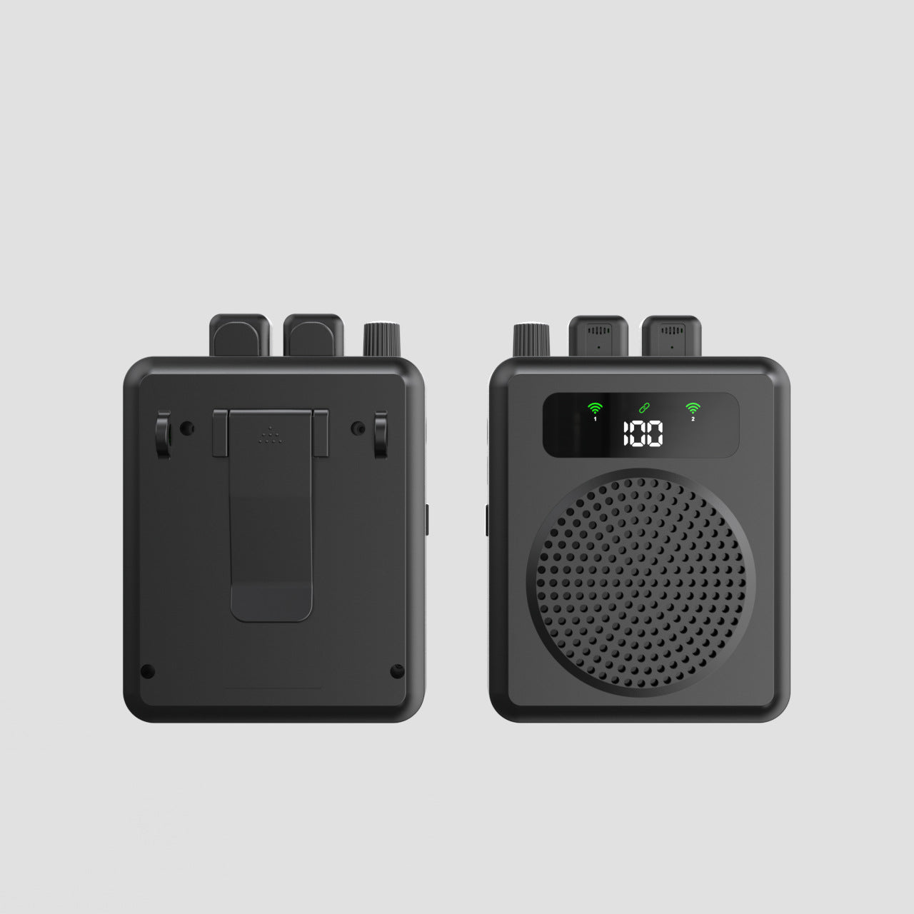 R11 Wireless Lavalier Microphone with Bluetooth Speaker – Dual Mic, 2000mAh Charging Case & U Disk Playback - Omnigift