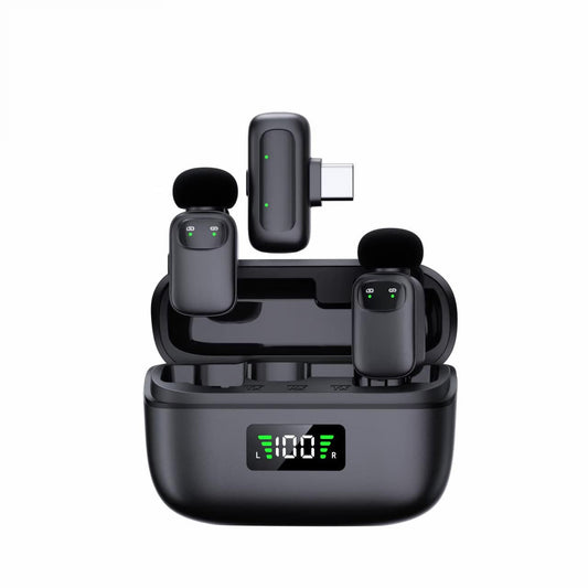 T1mini Wireless Lavalier Microphone with Voice Changer | Clip - On Mic with Charging Case, 30ms Sync, 50m Range - Omnigift