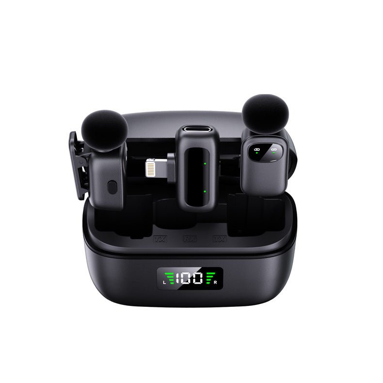 T1mini Wireless Lavalier Microphone with Voice Changer | Clip - On Mic with Charging Case, 30ms Sync, 50m Range - Omnigift