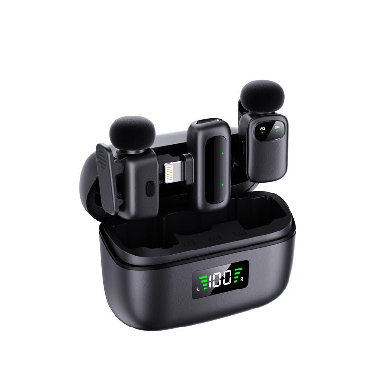 T1mini Wireless Lavalier Microphone with Voice Changer | Clip - On Mic with Charging Case, 30ms Sync, 50m Range - Omnigift