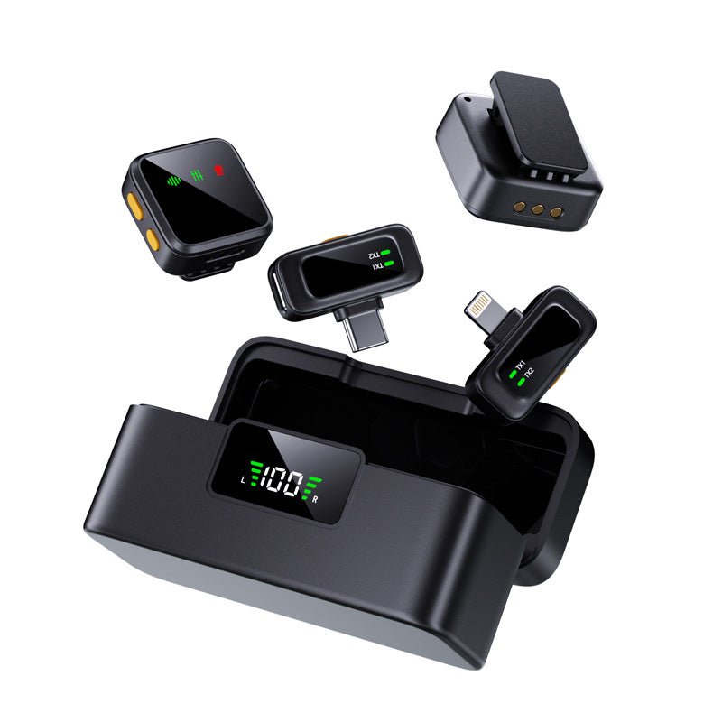T40 wireless lavalier microphone with 2 heads type - c and type lighting - Omnigift