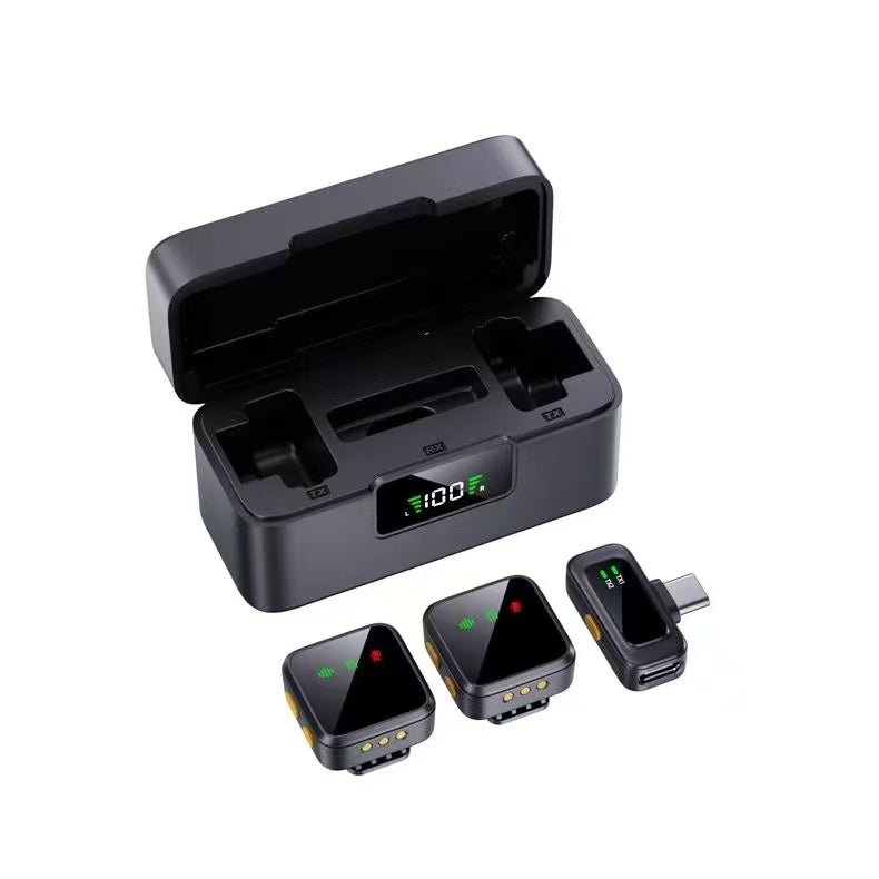 T40 wireless lavalier microphone with 2 heads type - c and type lighting - Omnigift