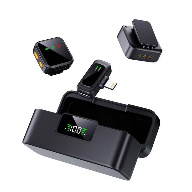 T40 wireless lavalier microphone with 2 heads type - c and type lighting - Omnigift
