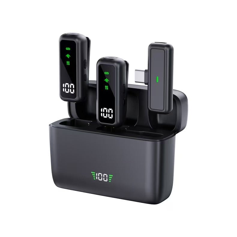 T68 Wireless Clip Microphone with Charging Case | 80dB Clear Audio, 25ms Sync, Long Battery Lavalier Mic - Omnigift