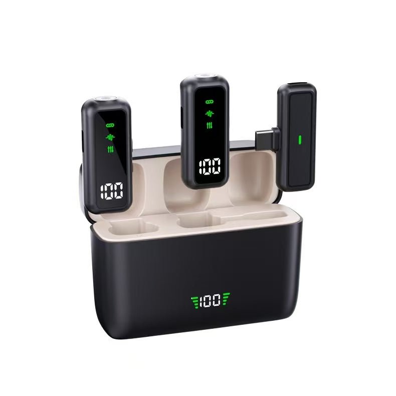 T68 Wireless Clip Microphone with Charging Case | 80dB Clear Audio, 25ms Sync, Long Battery Lavalier Mic - Omnigift