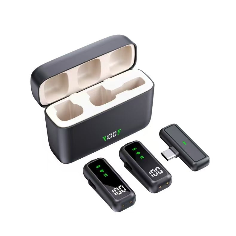 T68 Wireless Clip Microphone with Charging Case | 80dB Clear Audio, 25ms Sync, Long Battery Lavalier Mic - Omnigift