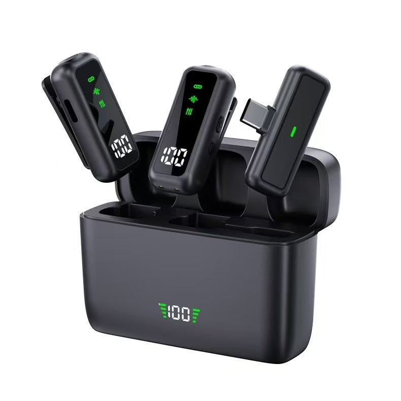 T68 Wireless Clip Microphone with Charging Case | 80dB Clear Audio, 25ms Sync, Long Battery Lavalier Mic - Omnigift