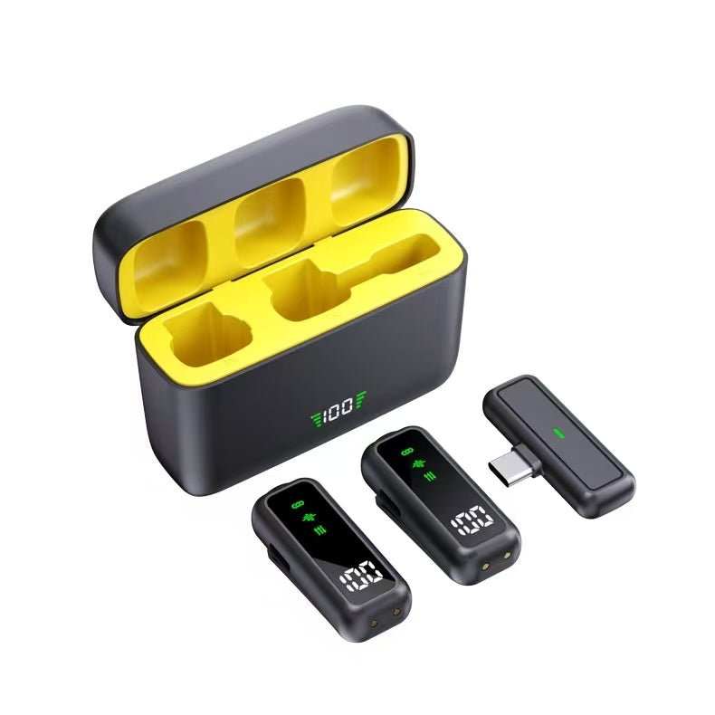 T68 Wireless Clip Microphone with Charging Case | 80dB Clear Audio, 25ms Sync, Long Battery Lavalier Mic - Omnigift