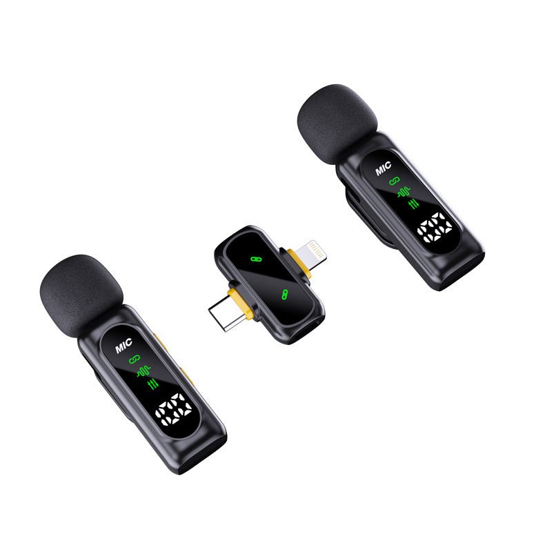 T90 Wireless Lavalier Microphone for iPhone & Type - C – Plug & Play Dual Mic with Noise Reduction, Reverb, Volume Control & 30ms Low Latency, 20–30m Range, 5H Battery - Omnigift