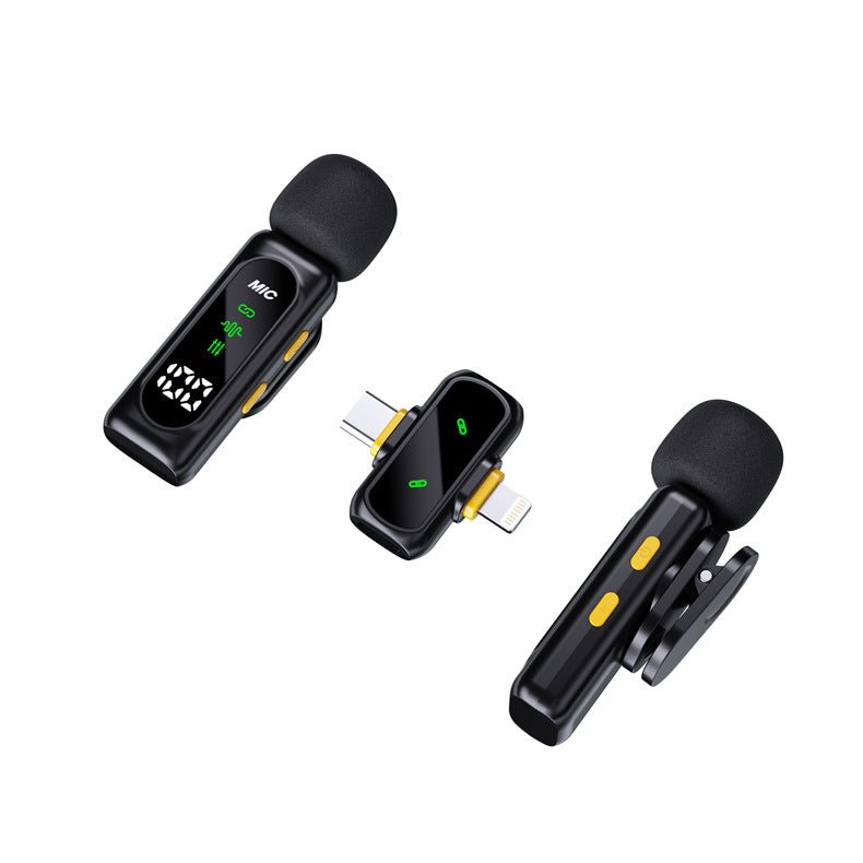 T90 Wireless Lavalier Microphone for iPhone & Type - C – Plug & Play Dual Mic with Noise Reduction, Reverb, Volume Control & 30ms Low Latency, 20–30m Range, 5H Battery - Omnigift