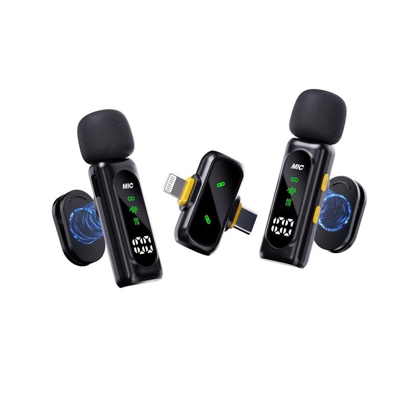 T90 Wireless Lavalier Microphone for iPhone & Type - C – Plug & Play Dual Mic with Noise Reduction, Reverb, Volume Control & 30ms Low Latency, 20–30m Range, 5H Battery - Omnigift