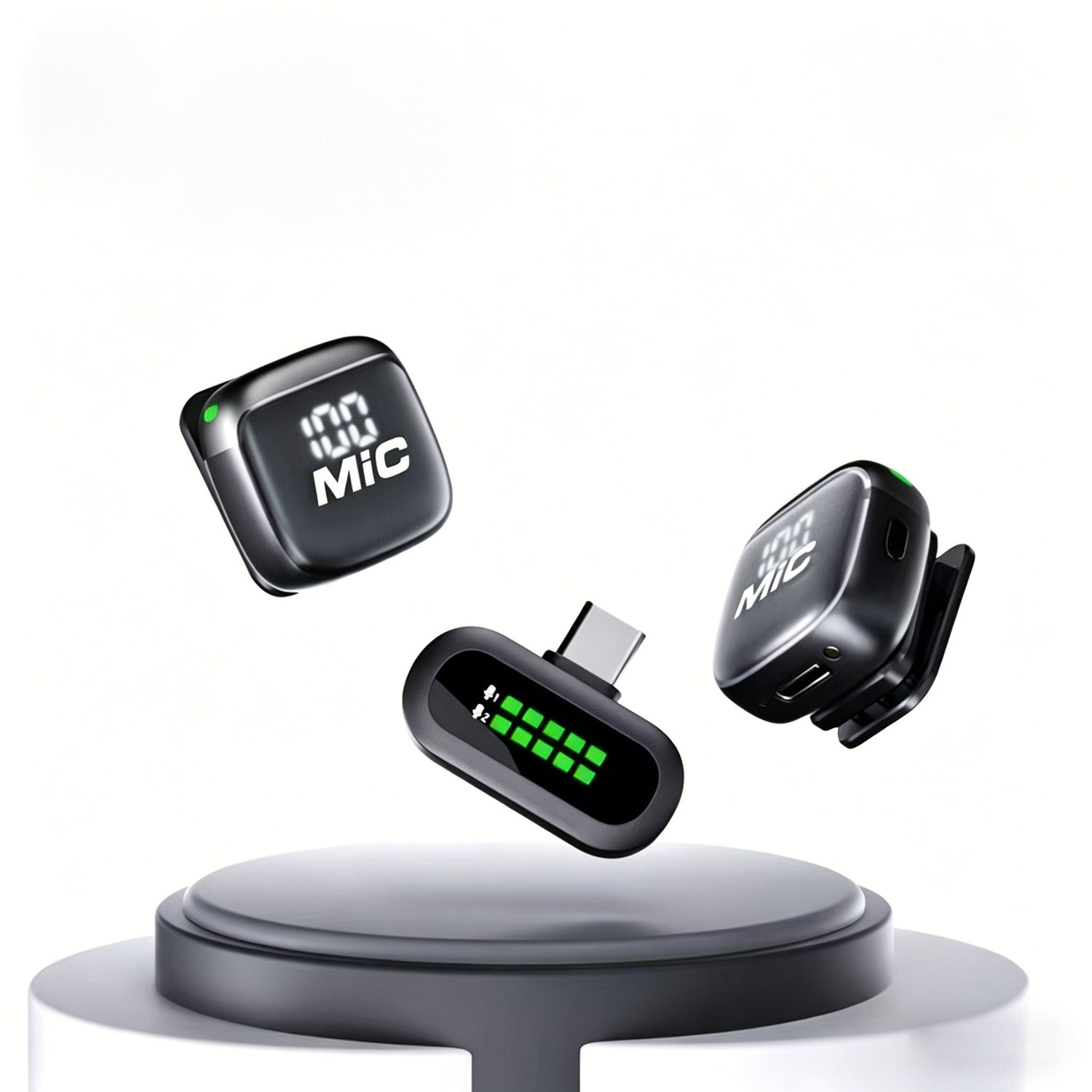 T98 Multi - Function Wireless Lavalier Microphone System | Dual Mic with Echo, Speaker Output & Battery Display - Omnigift