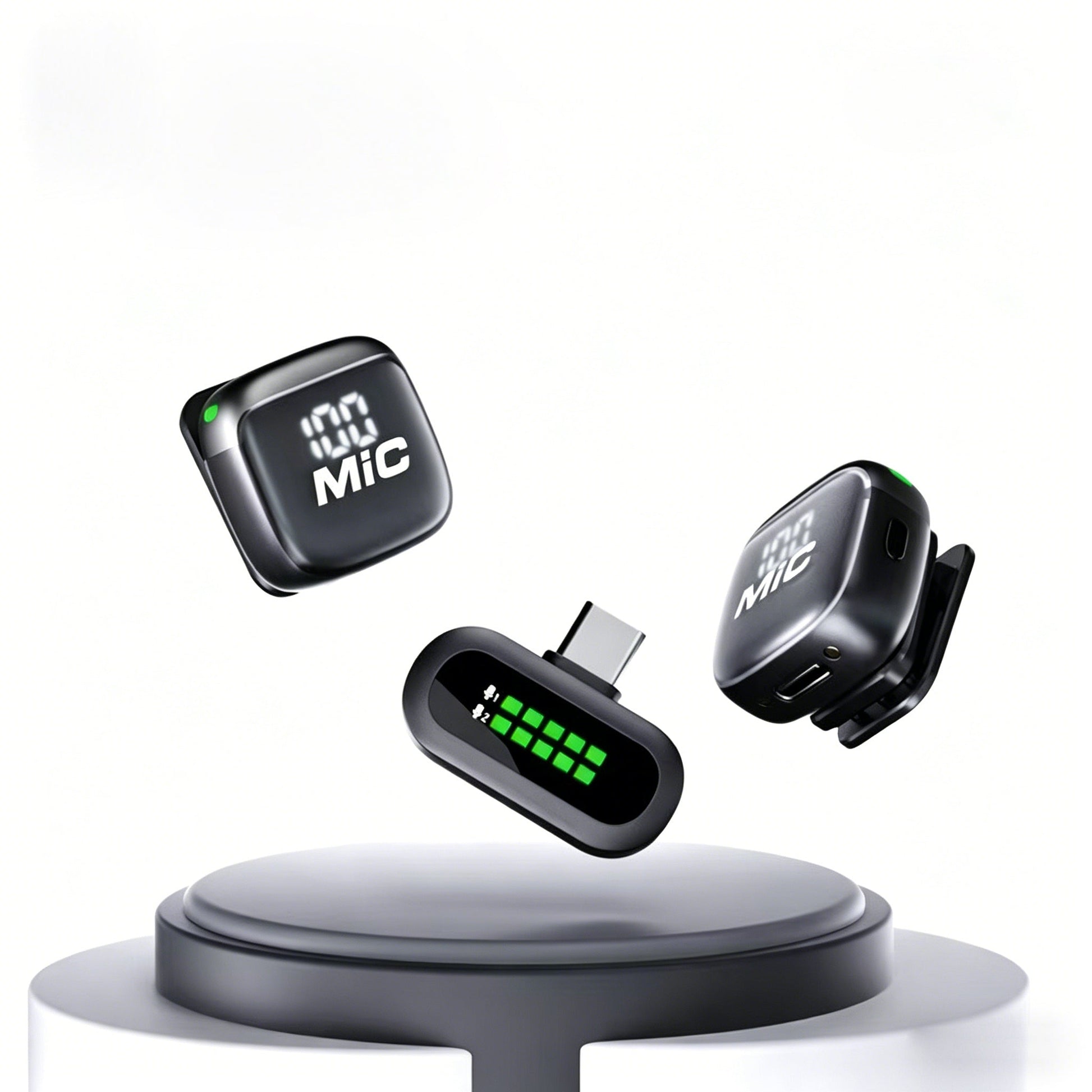 T98 Multi - Function Wireless Lavalier Microphone System | Dual Mic with Echo, Speaker Output & Battery Display - Omnigift