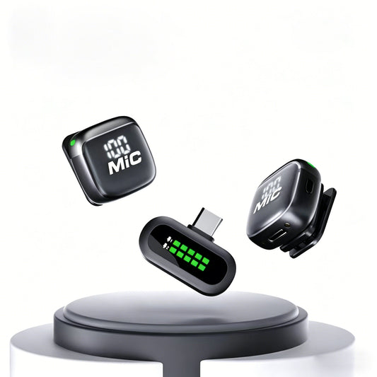 T98 Multi - Function Wireless Lavalier Microphone System | Dual Mic with Echo, Speaker Output & Battery Display - Omnigift