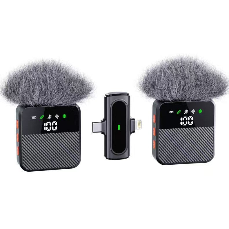 Wireless Lavalier Microphone 300mAh | 30ms Low Latency | Noise Reduction Clip Mic for iPhone & Android QY77 - Omnigift