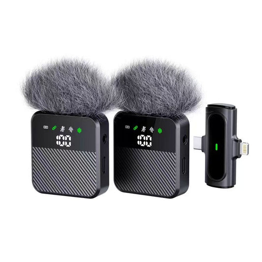 Wireless Lavalier Microphone 300mAh | 30ms Low Latency | Noise Reduction Clip Mic for iPhone & Android QY77 - Omnigift