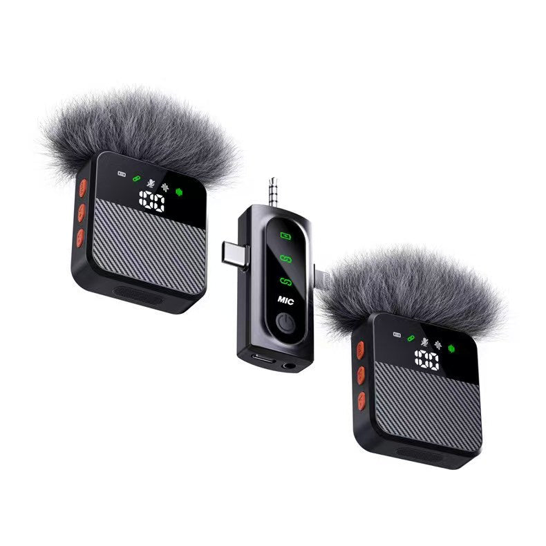 Wireless Lavalier Microphone 300mAh | 30ms Low Latency | Noise Reduction Clip Mic for iPhone & Android QY77 - Omnigift