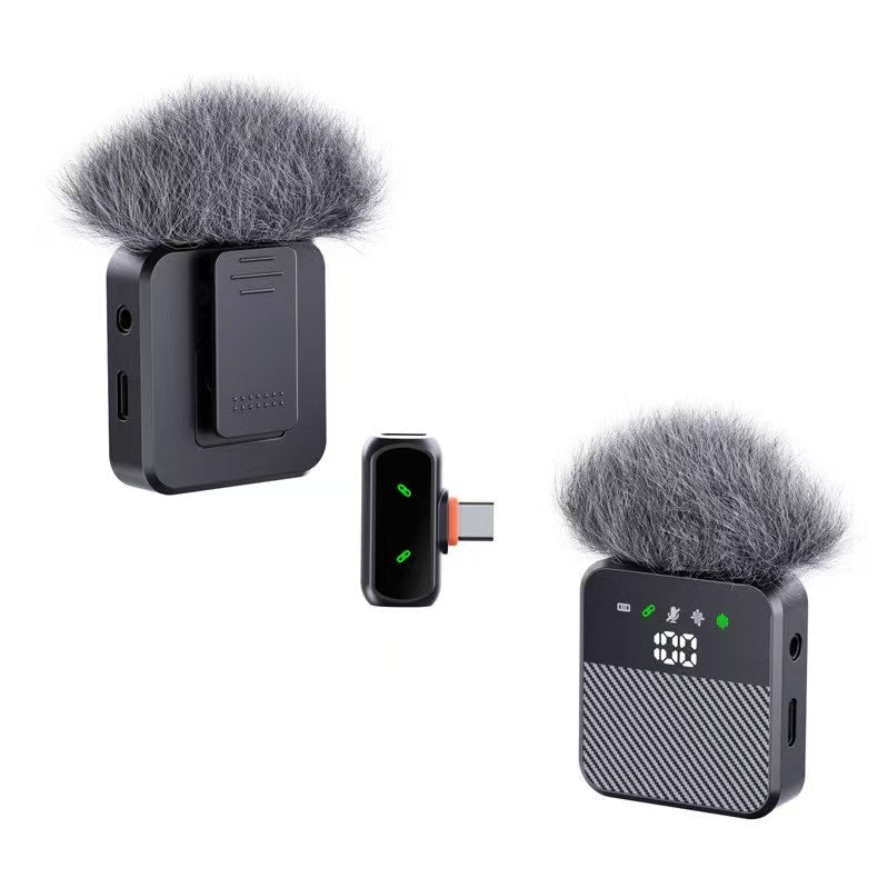 Wireless Lavalier Microphone 300mAh | 30ms Low Latency | Noise Reduction Clip Mic for iPhone & Android QY77 - Omnigift